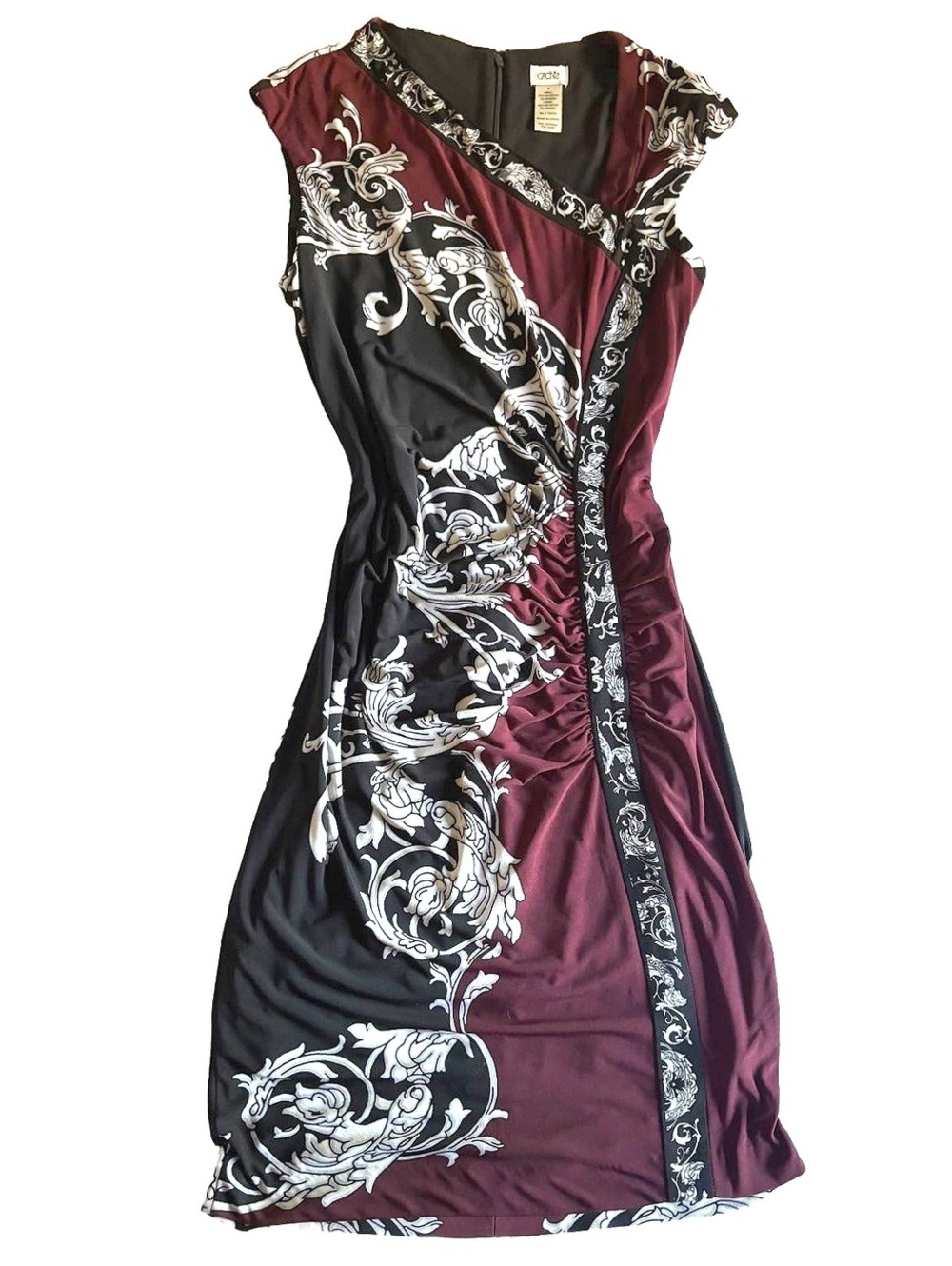 Vintage Cache Women's Elegant Sleeveless Bodycon Dress Baroque Print #datenight